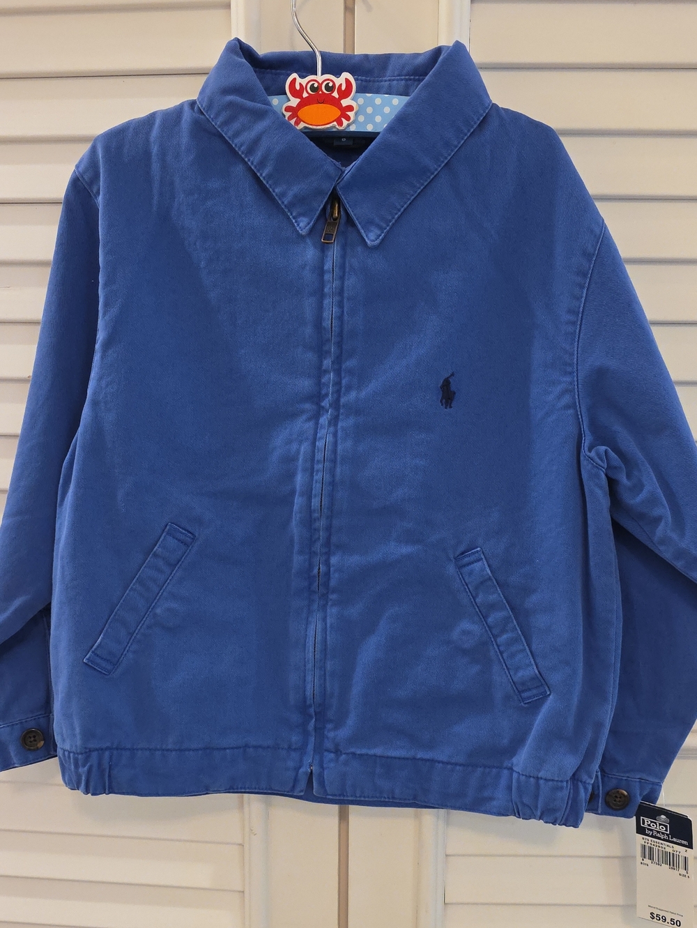Ralph Lauren Kids Royal Blue Zip-Front Harrington Jacket
